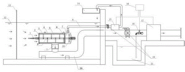 Submerged automatic filtering and fertilizer and drug applying apparatus in front of pump