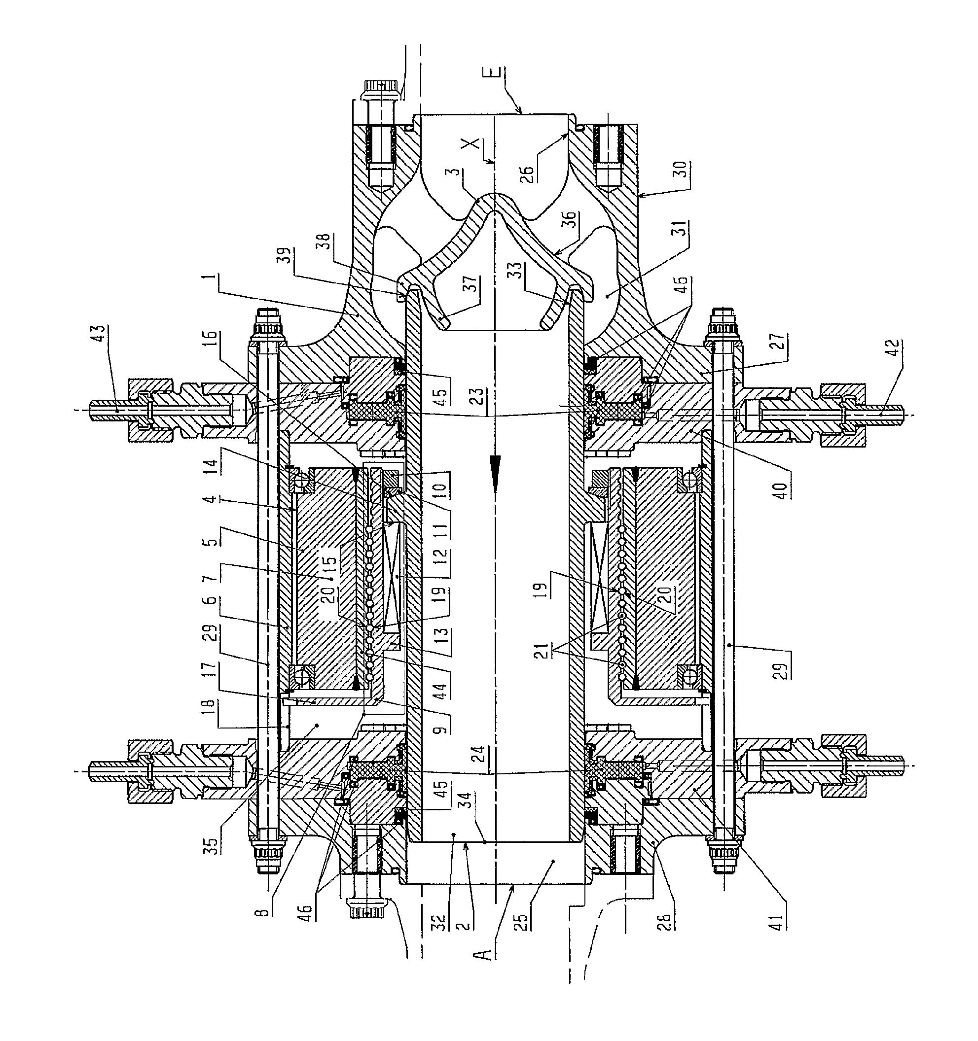 Coaxial valve with an electric drive