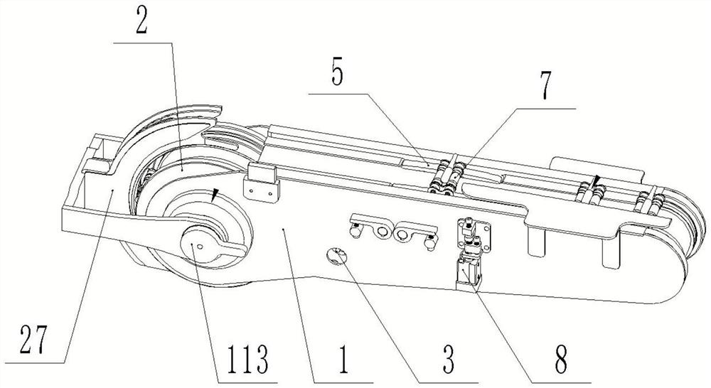 Ampoule bottle chain conveying device