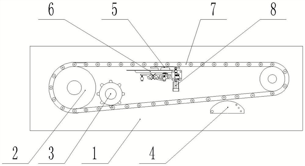 Ampoule bottle chain conveying device