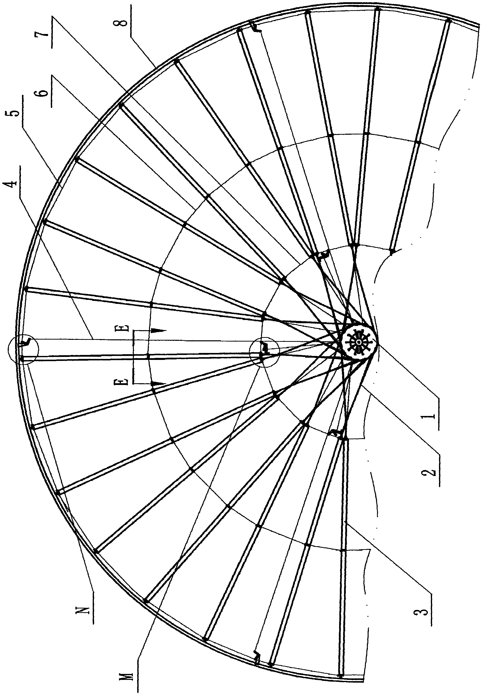 Variable-pitch net-shaped stay wire wind wheel