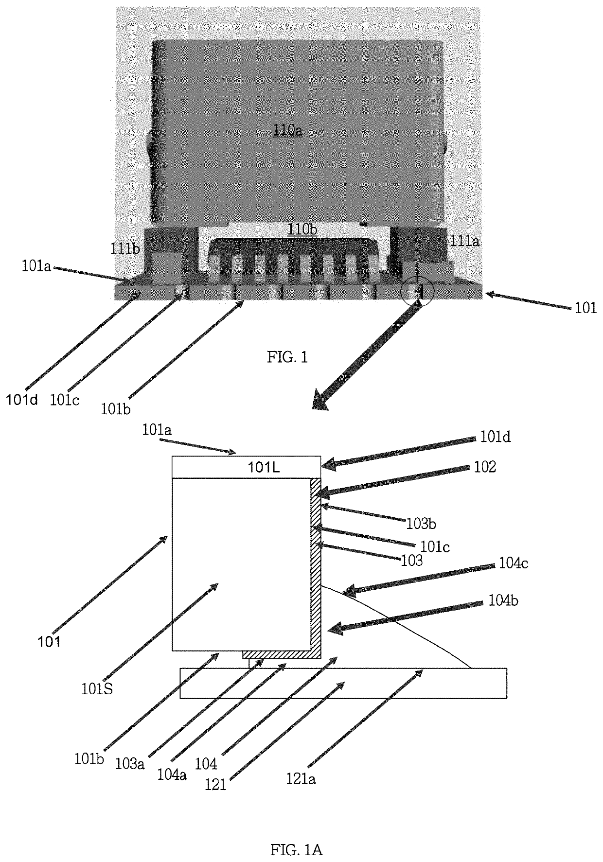 Circuit board and electronic module with an electrode structure