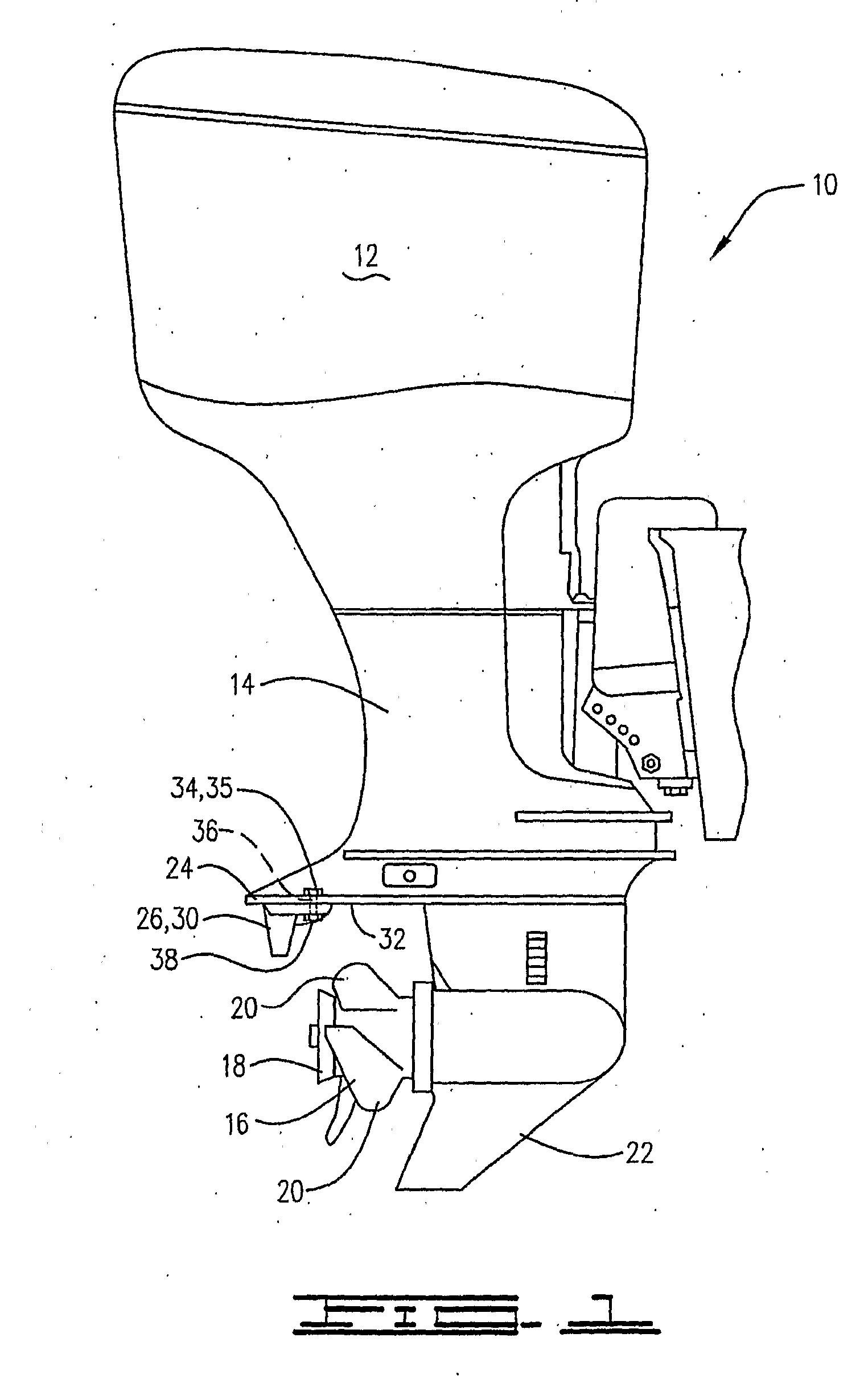 Boat Stabilizer, Boat Motor and Related Method