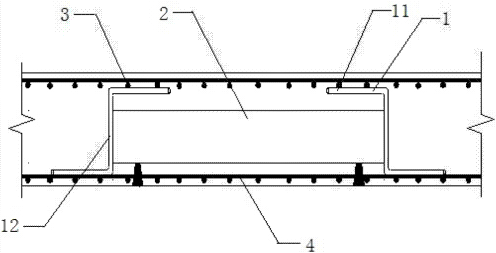 Horizontal displacement control device and method of formwork in hollow floor slab