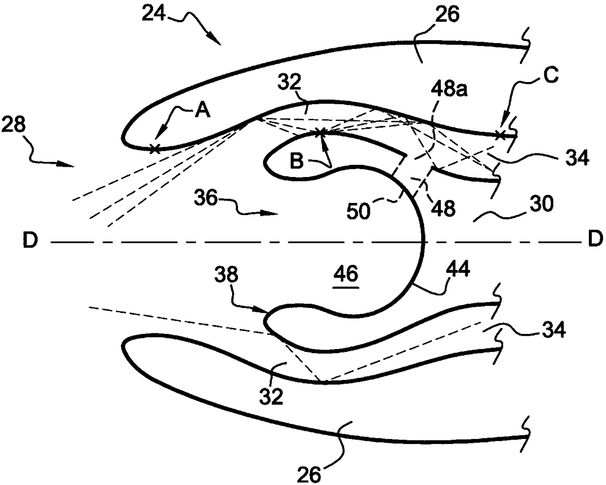 Turbomachine comprising a trap for foreign bodies circulating in an airflow