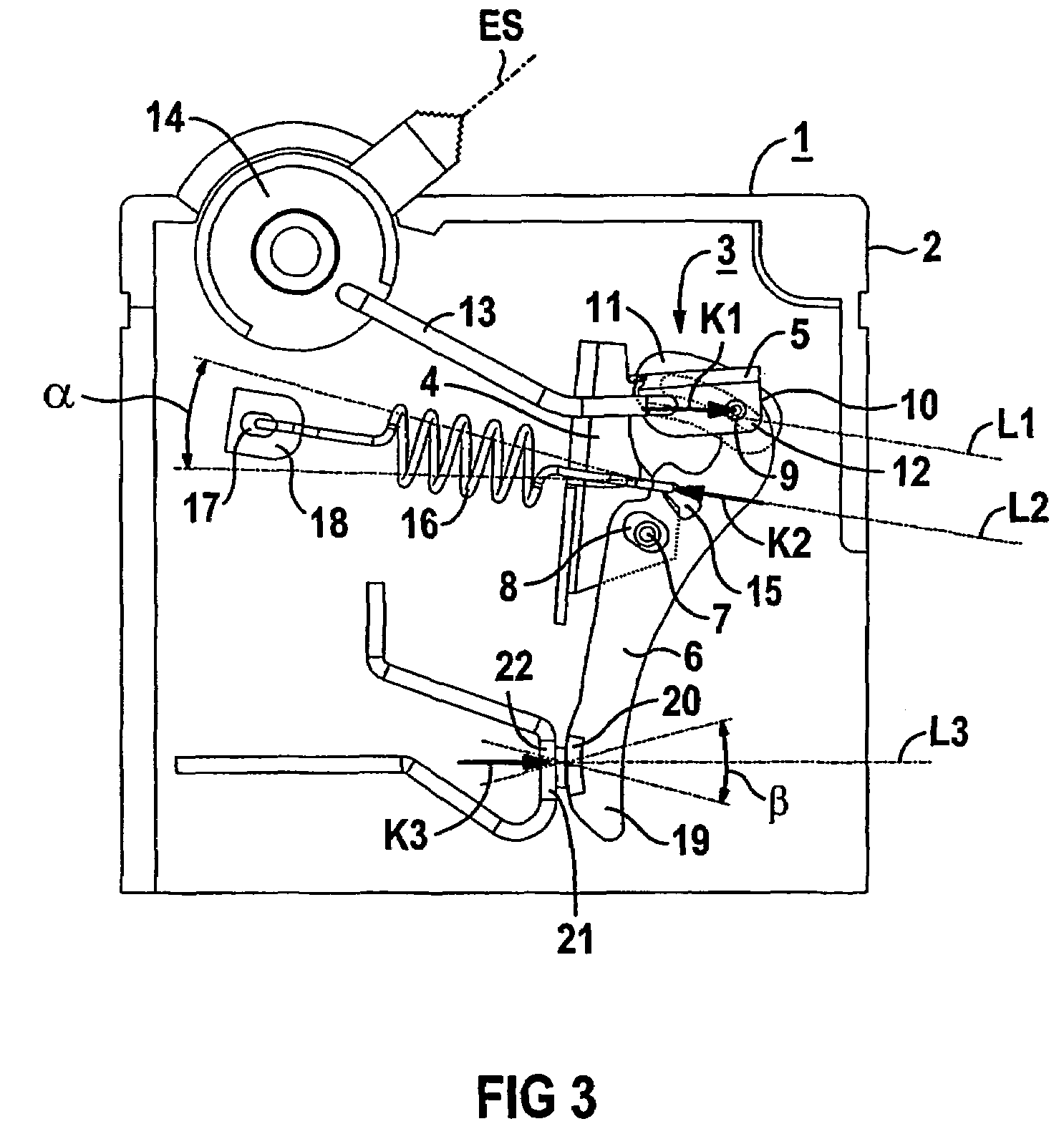Switching device comprising a breaker mechanism