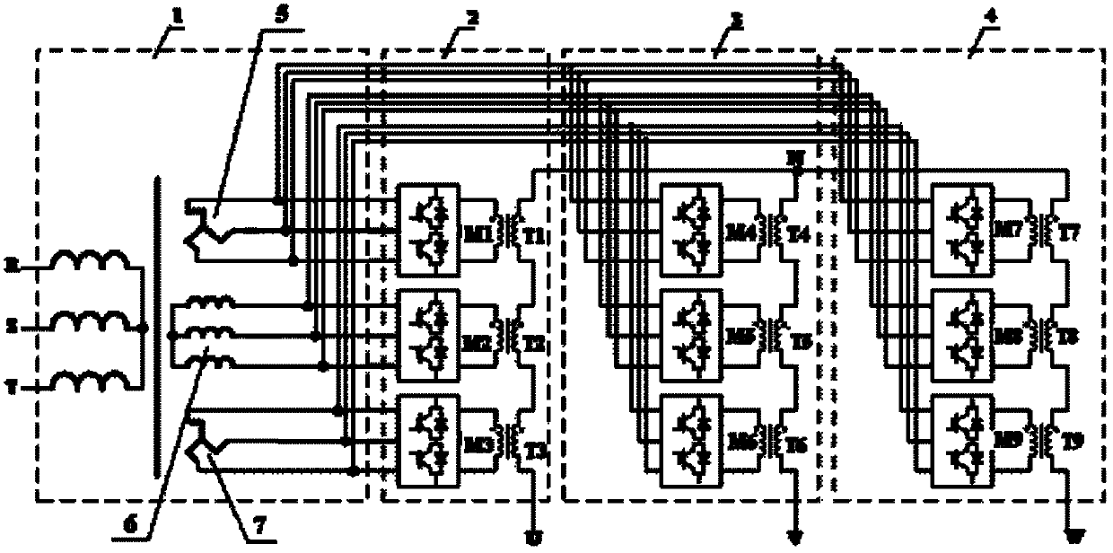 Medium-voltage frequency converter capable of realizing AC-AC (alternating-current) direct transformation