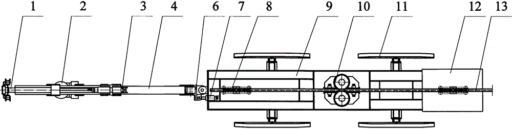 Suspension rail type rock drilling machine