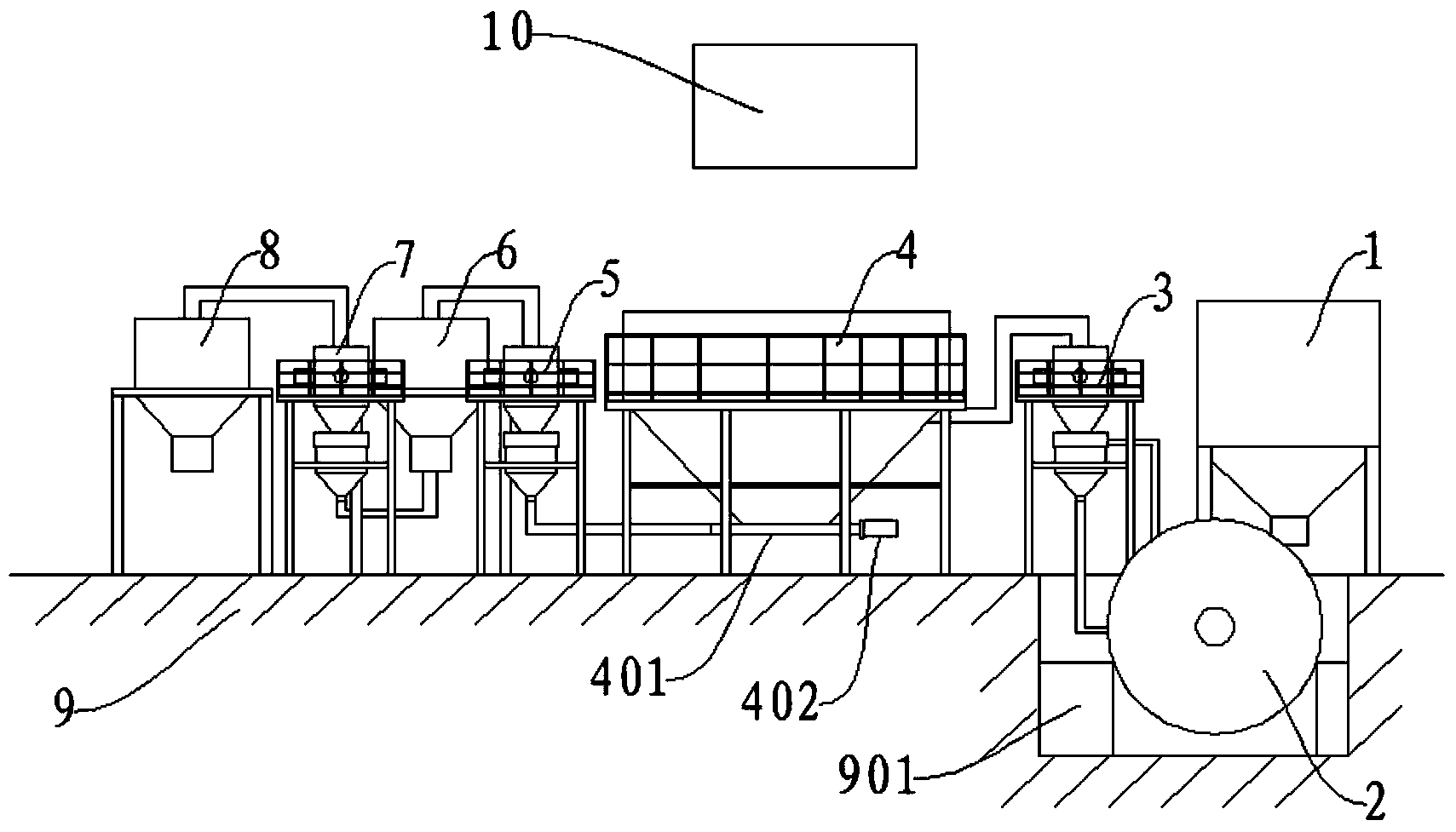 Full-automatic quartz sand production line