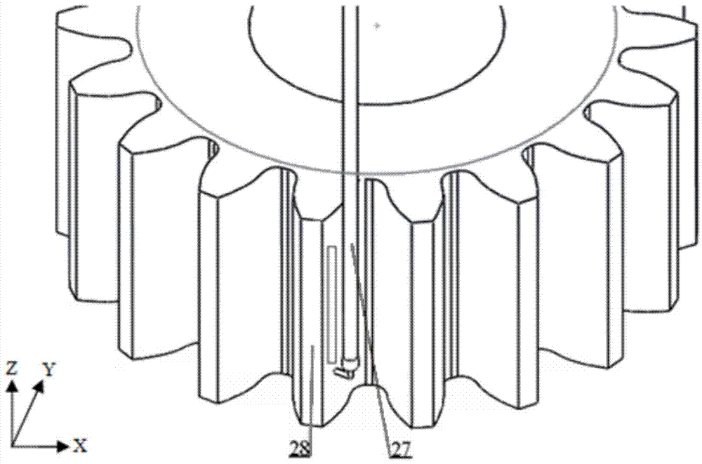 Involute straight-tooth large-sized gear repair welding method and device thereof