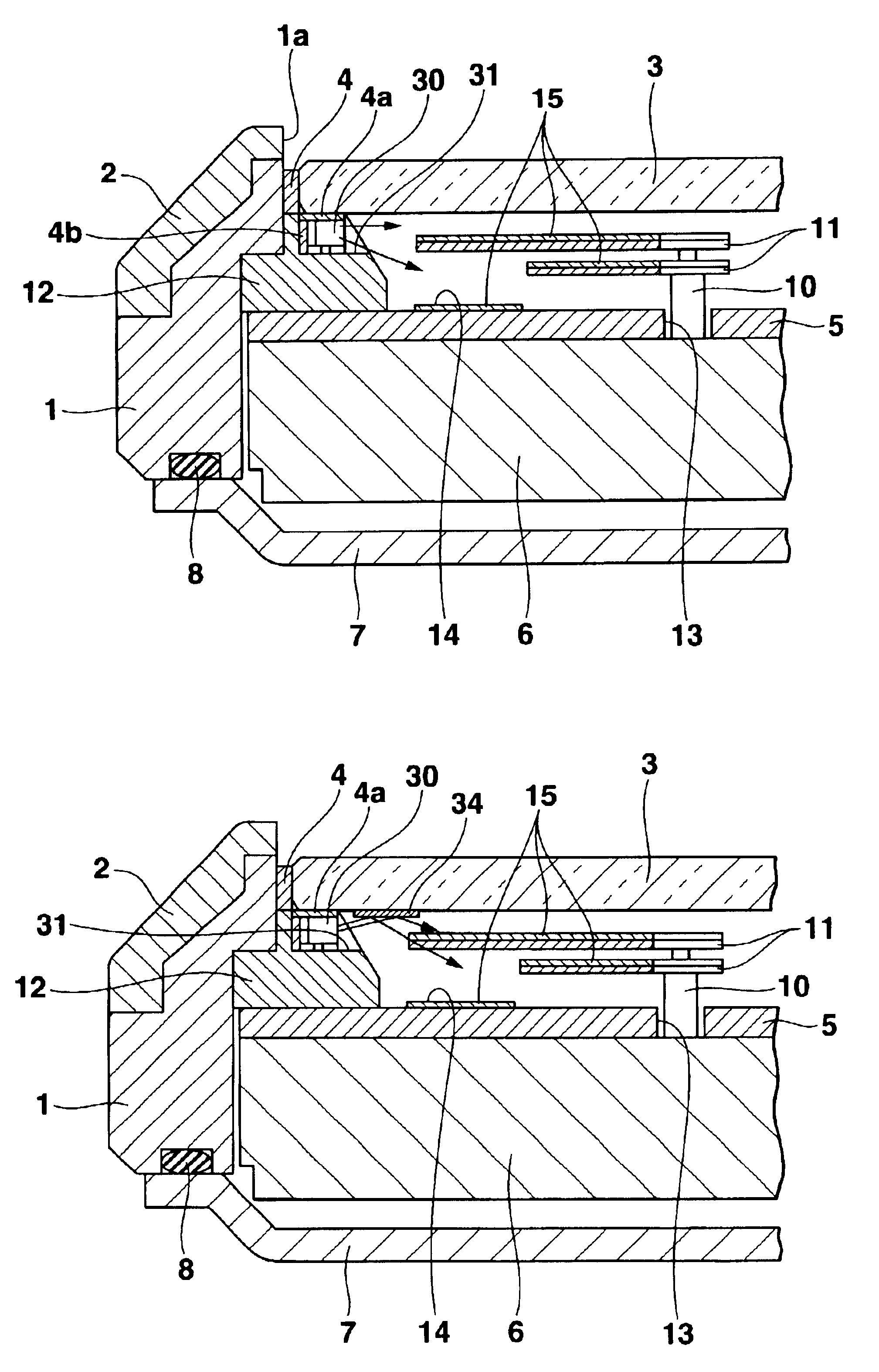 Electronic apparatus and liquid crystal display device for irradiating ultraviolet ray to luminescent layer