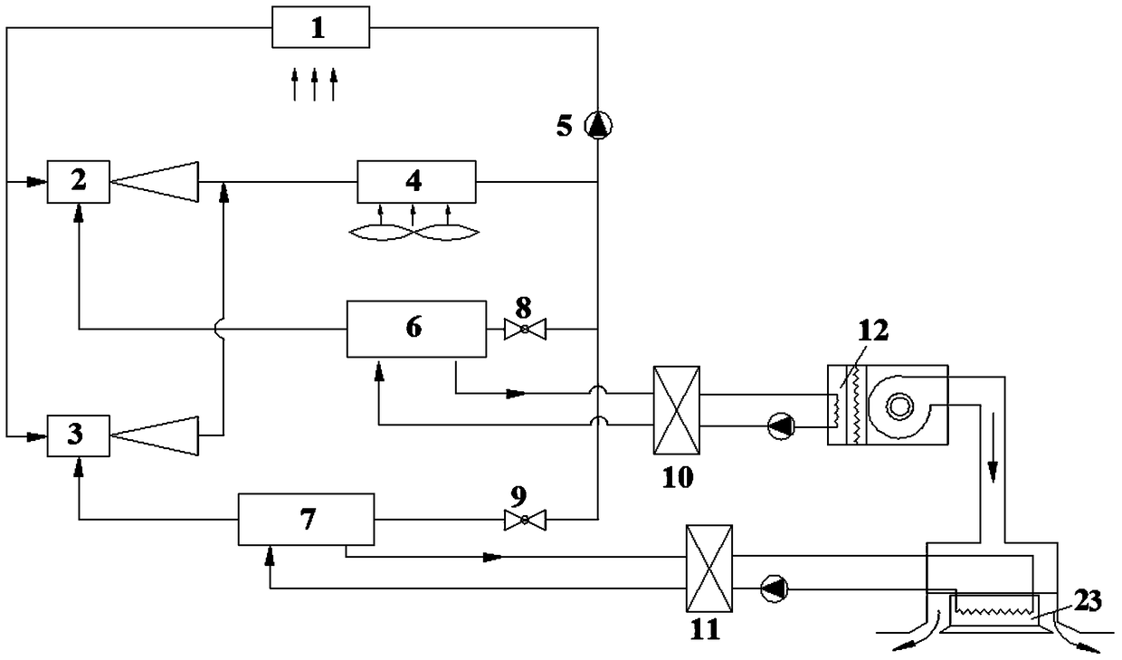 Combined Application System of Ejection Refrigeration and Active Chilled Beam