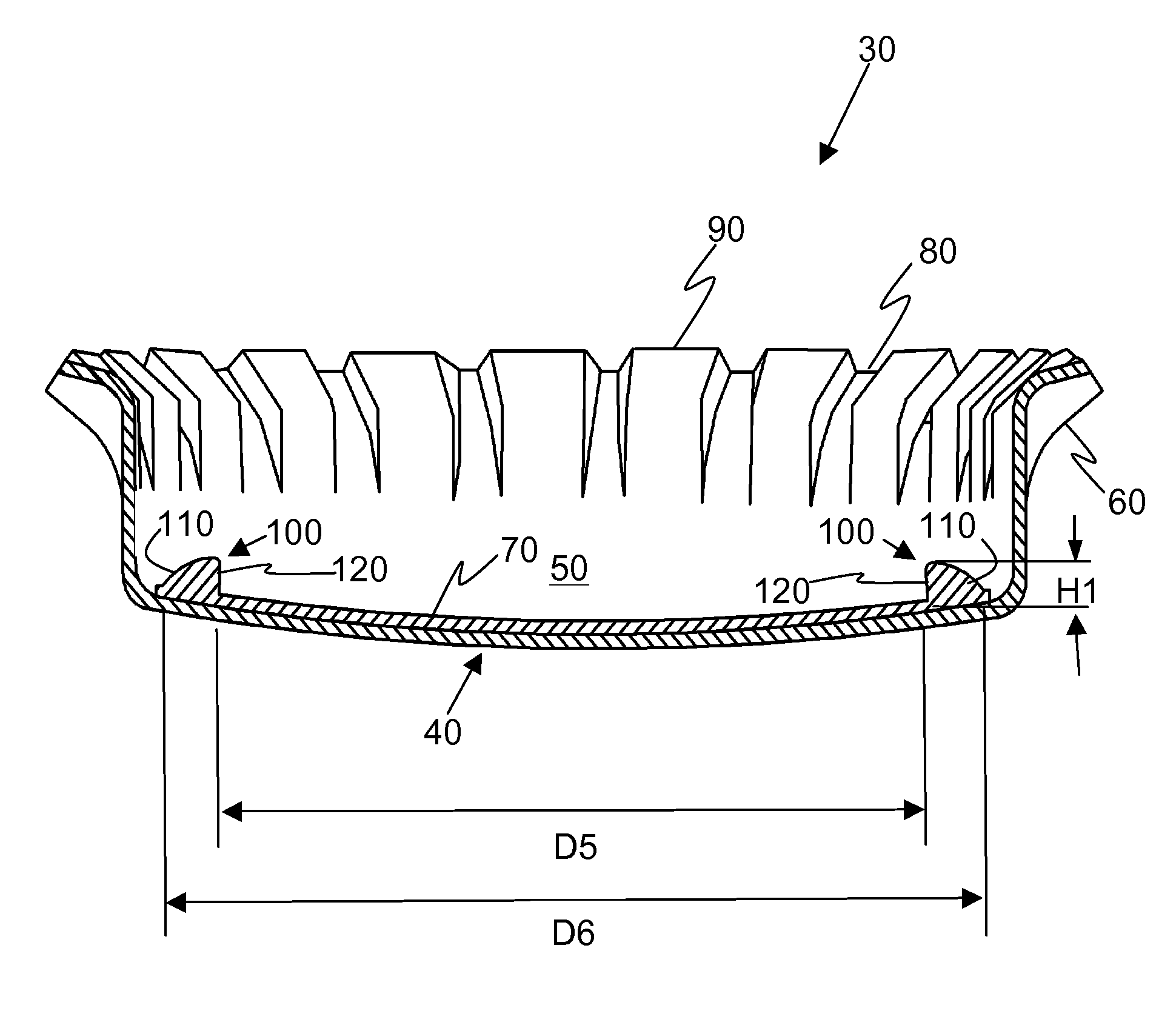 Crown-type metal cap for sealing a metal bottle