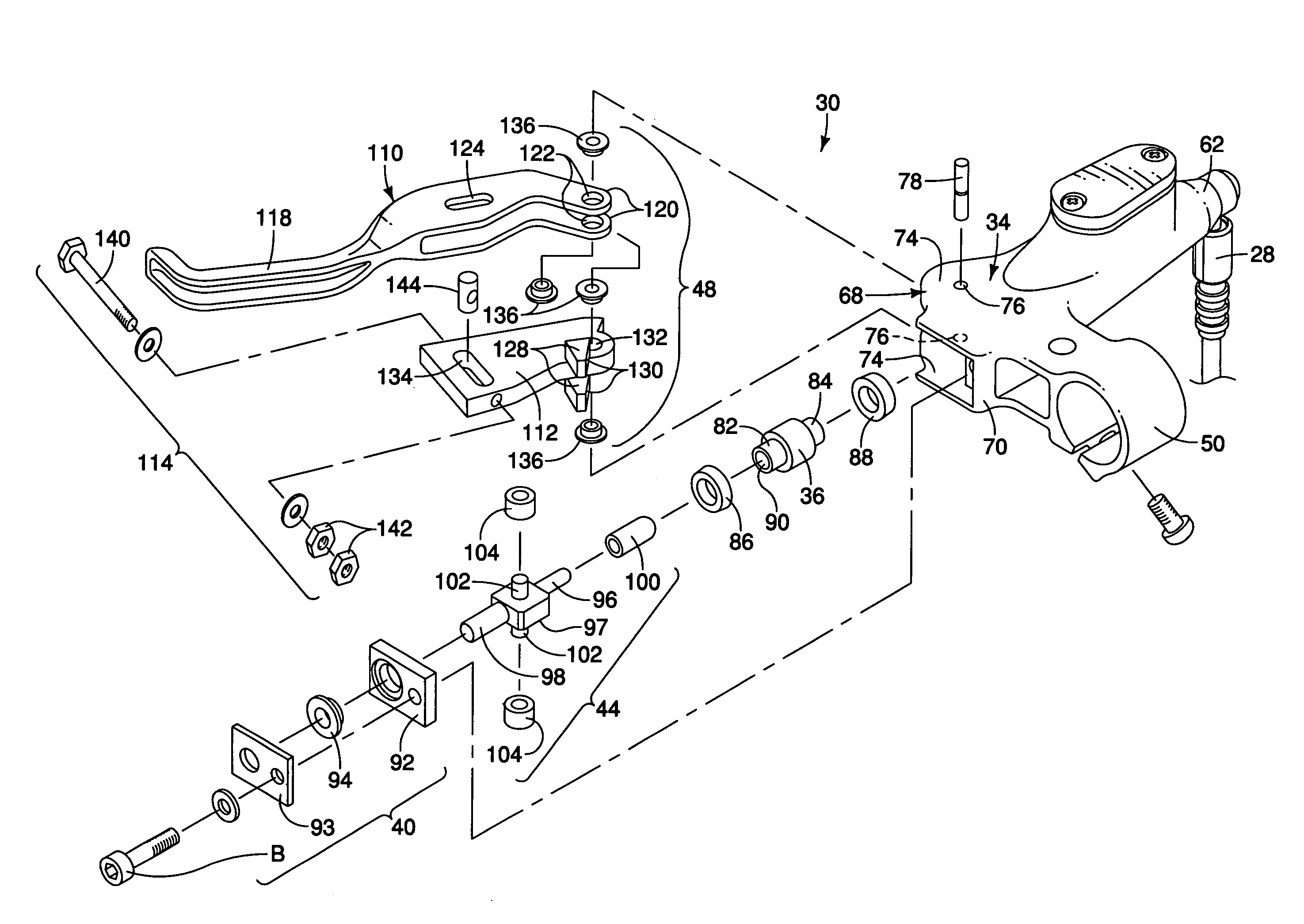 Bicycle hydraulic brake actuation device