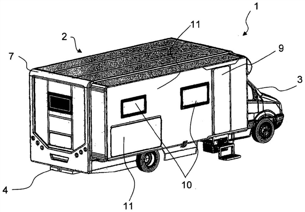 Motorhome with room extension module