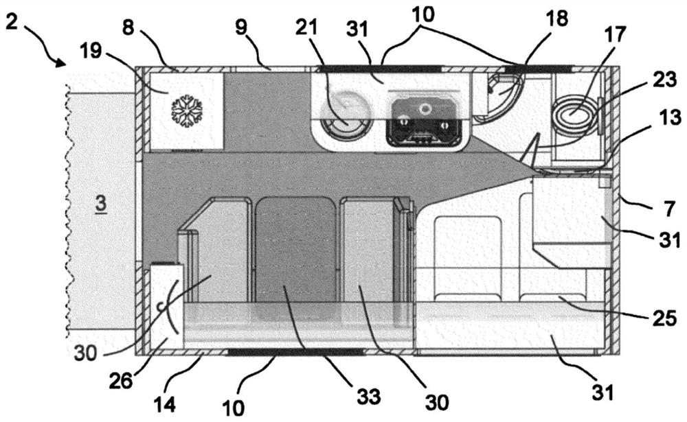 Motorhome with room extension module