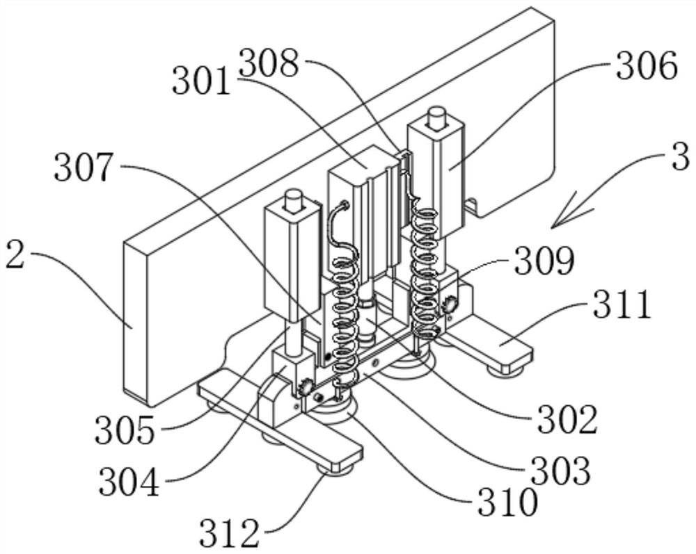 A back slotting device for wood floor processing