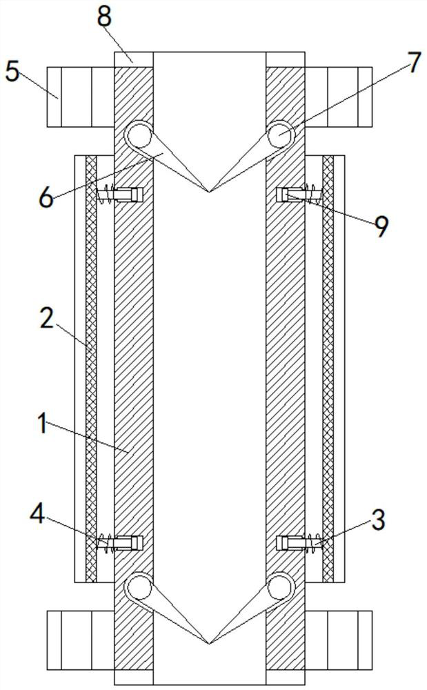 Large-caliber mould pressing lining tetrafluorohydrazine pipeline