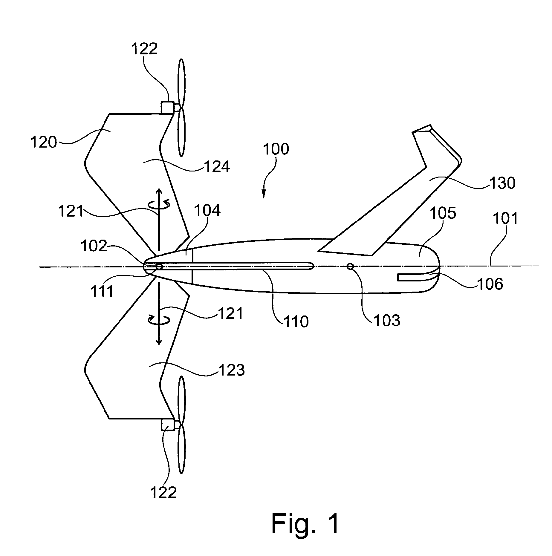 Aircraft for vertical take-off and landing with two wing arrangements