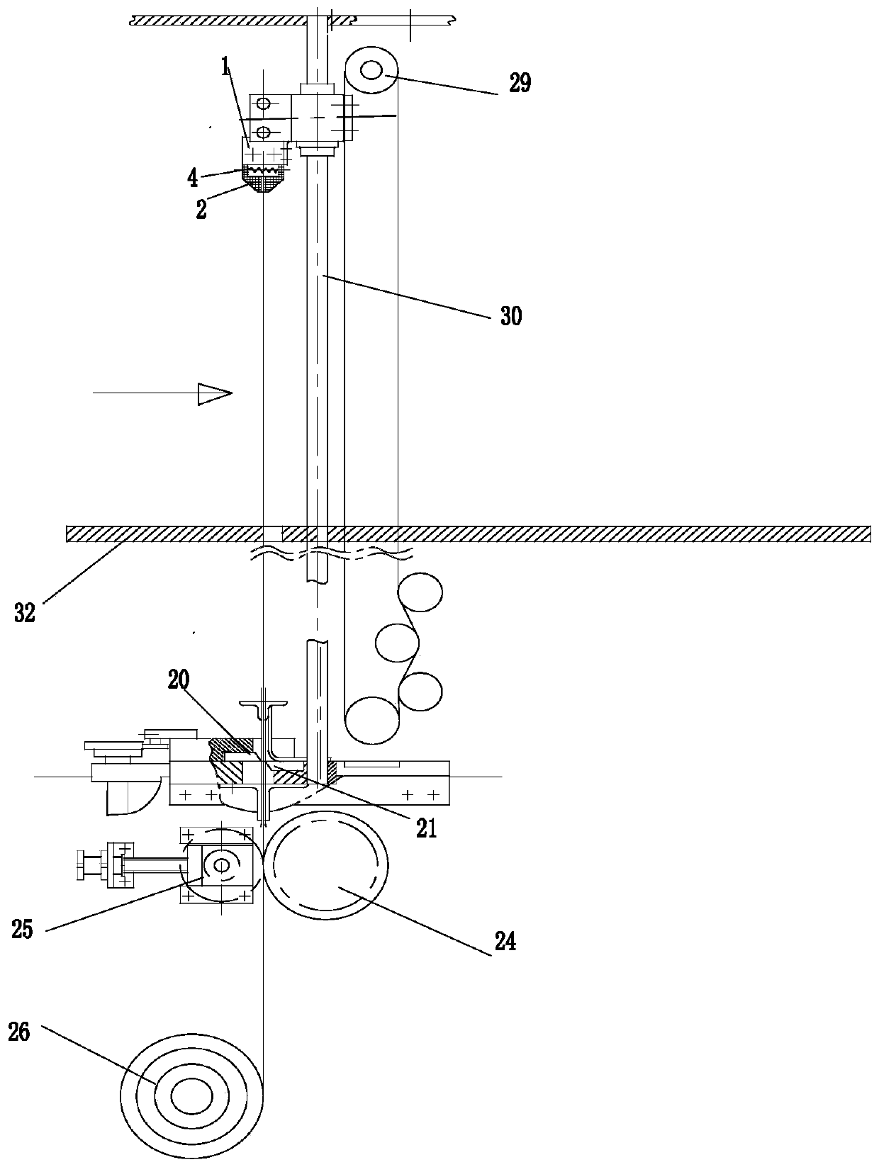 Roll paper conveying and cutting device and method