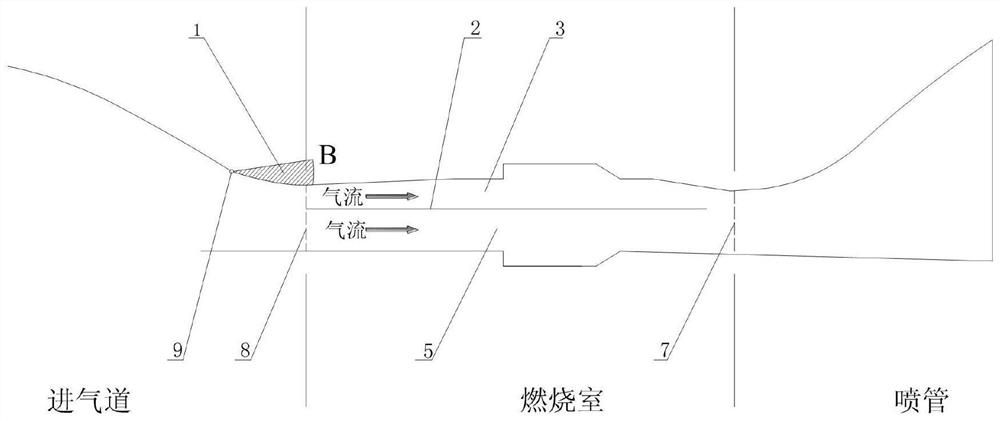 Ramjet with adjustable flow channel and design and adjustment method