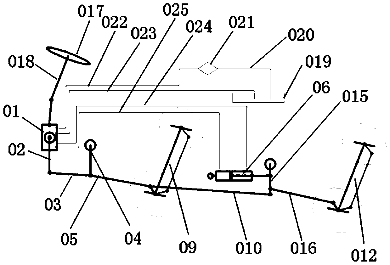 A kind of double front axle automobile steering system