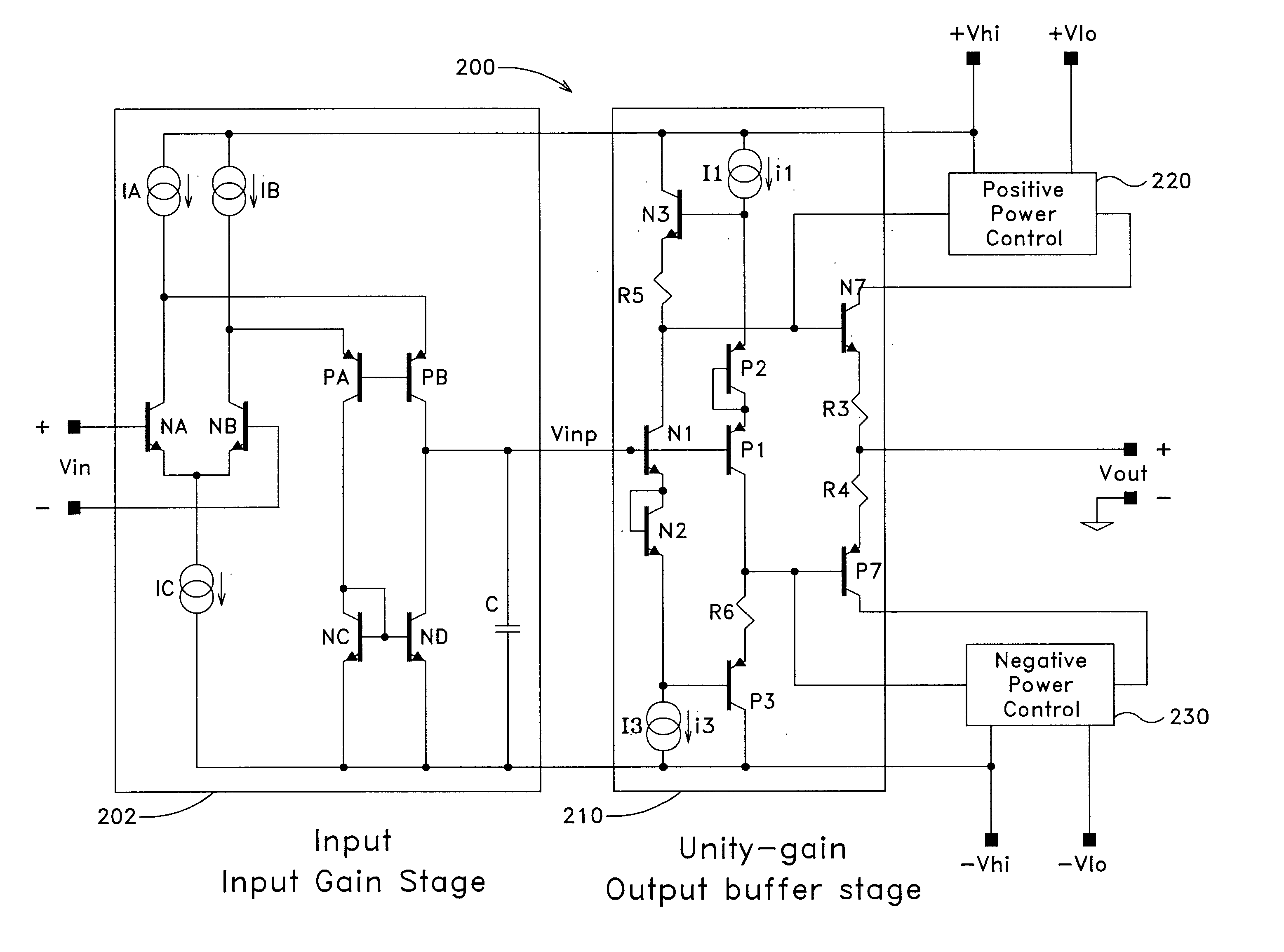 Multiple-voltage supply power amplifier with dynamic headroom control