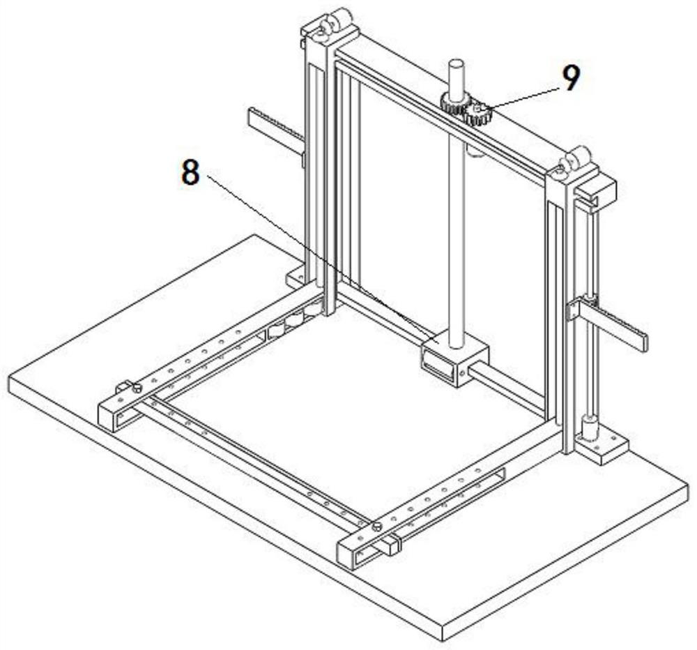 A frame positioning device on a packaging machine