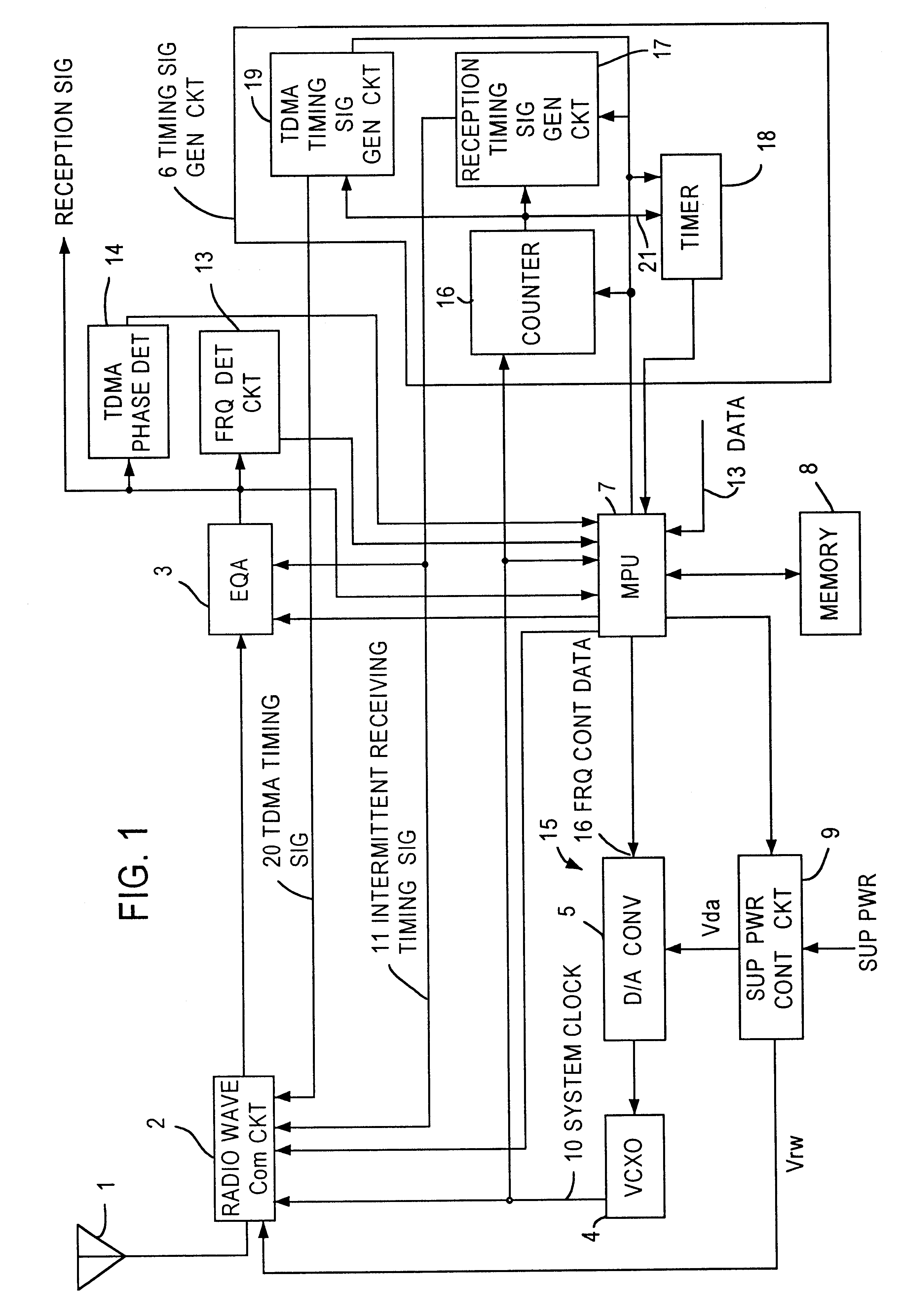 Receiving apparatus with intermittent receiving