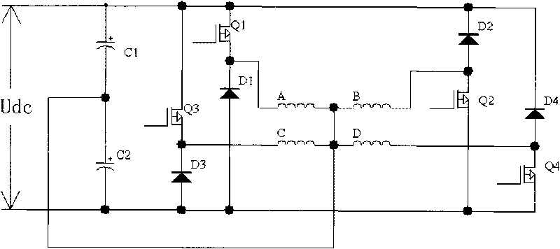 Switched reluctance motor for capacitance split circuit