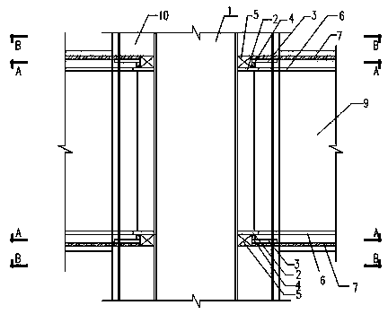 Connecting joint of steel pipe concrete column and profile steel concrete beam