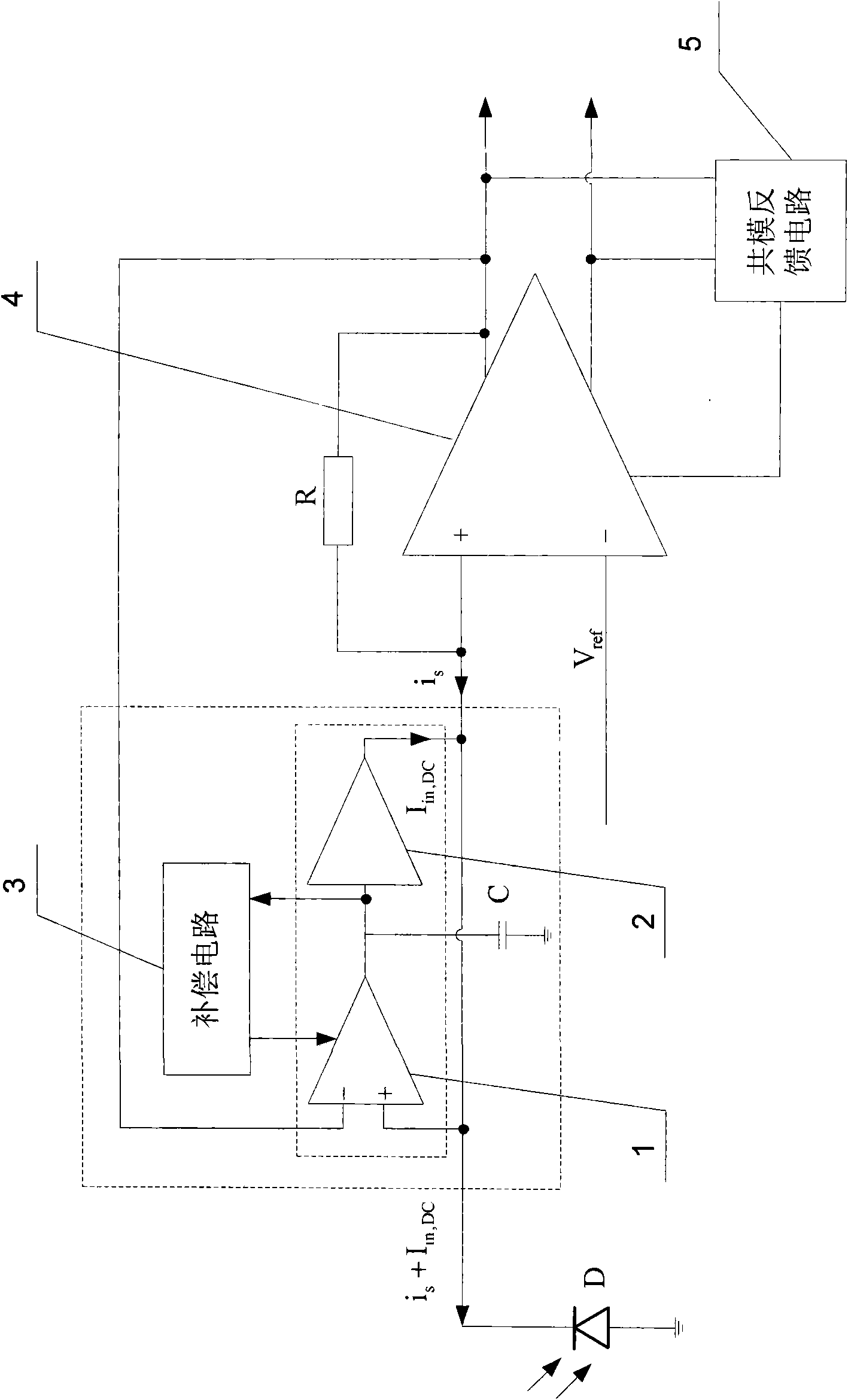 DC interference suppressor circuit used for transimpedance preamplifier of infrared receiving system