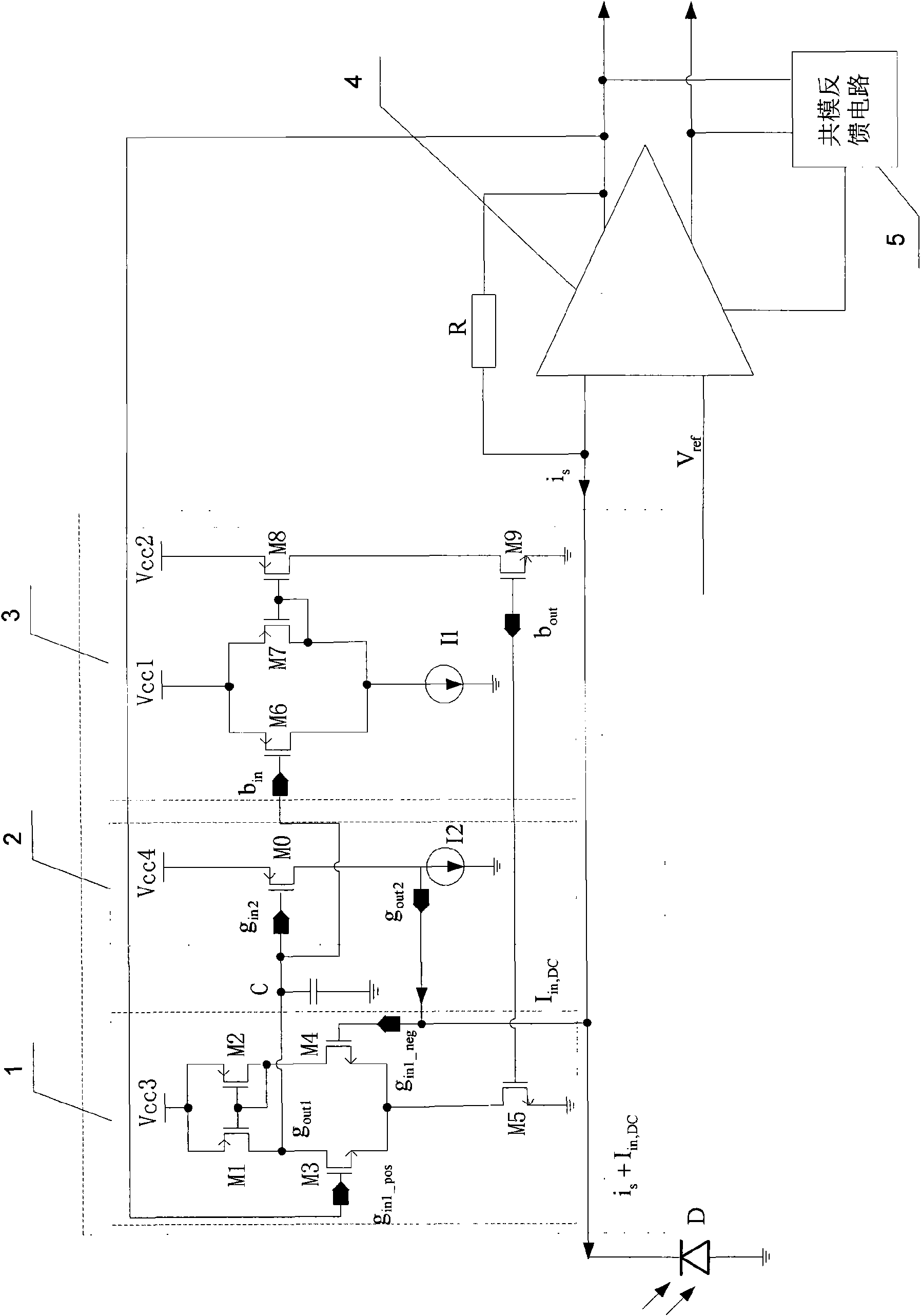 DC interference suppressor circuit used for transimpedance preamplifier of infrared receiving system