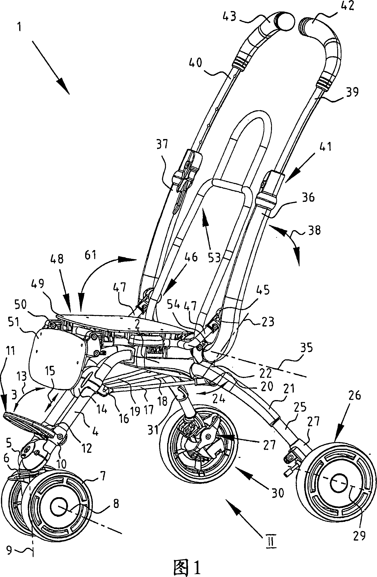 Mobile carriage, for example for a buggy