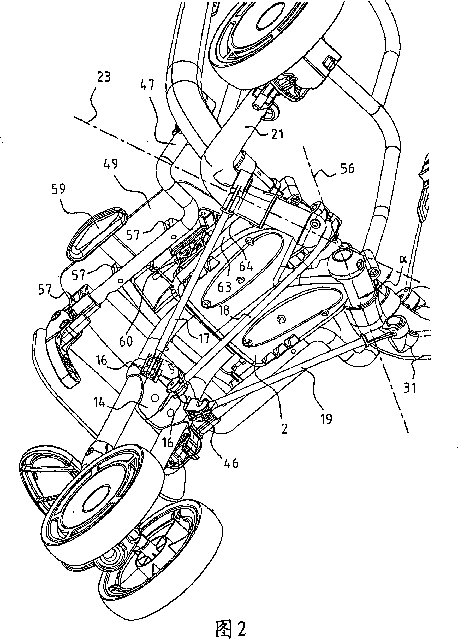 Mobile carriage, for example for a buggy