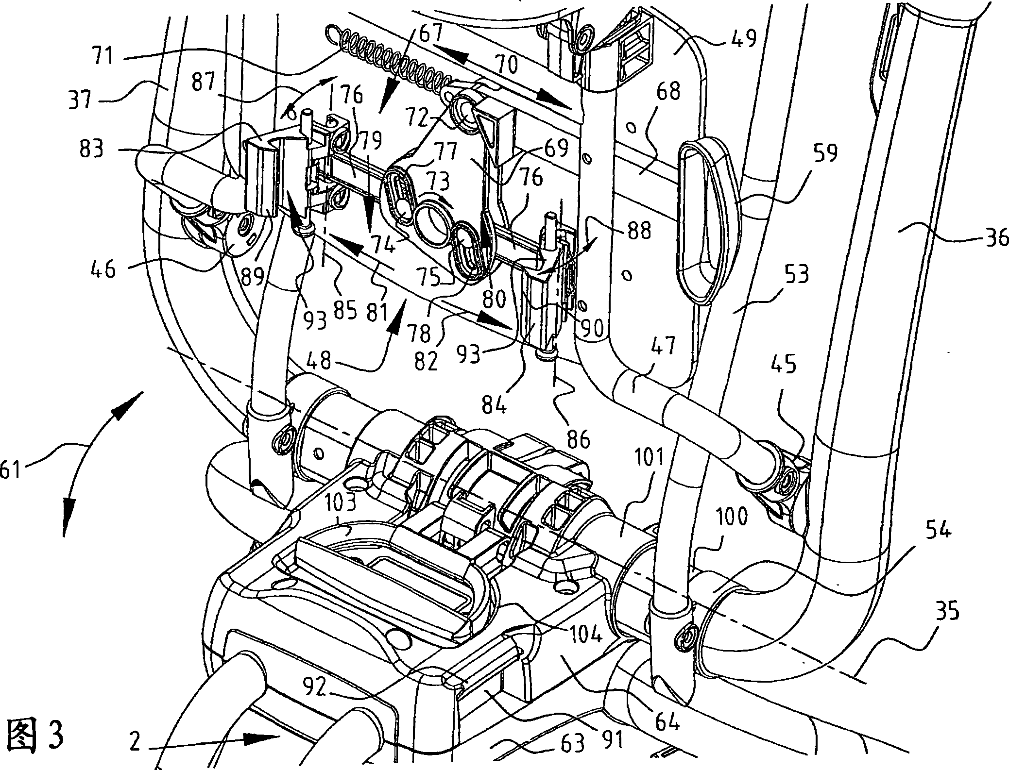 Mobile carriage, for example for a buggy