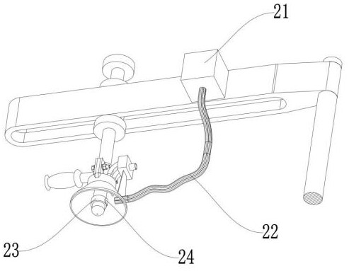 Welding device with telescopic structure for agricultural machinery