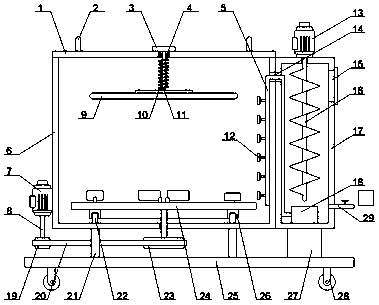 Wood paint spraying device for finishing engineering