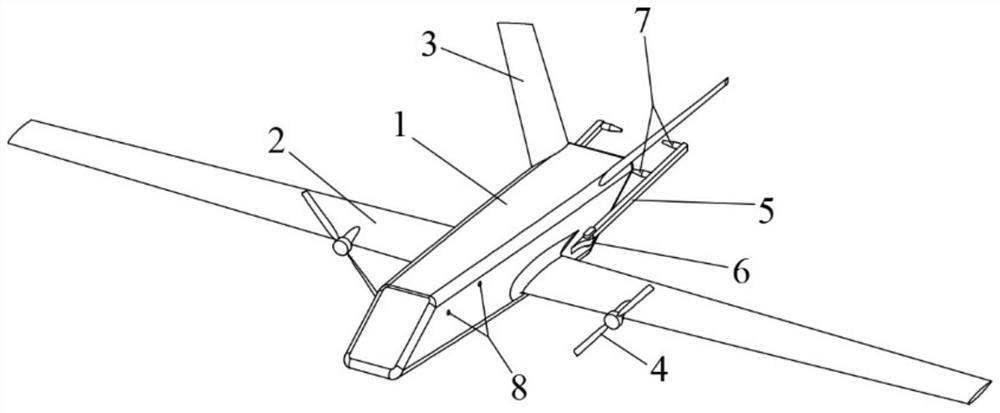 Swarm unmanned aerial vehicle aerodynamic layout capable of achieving tandem combined flight