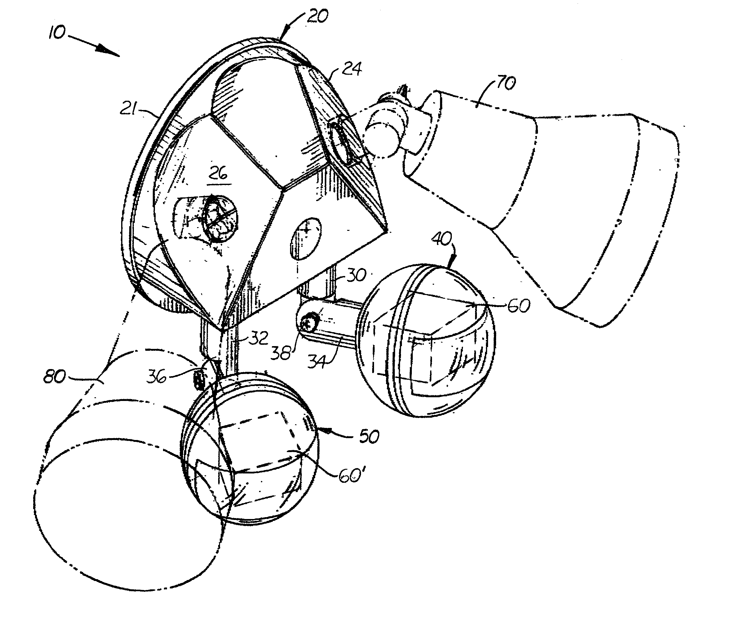 Dual eye motion detector assembly