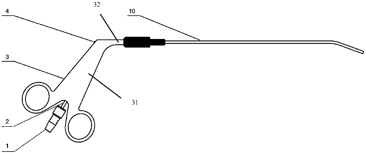 Laser optical fiber import handle