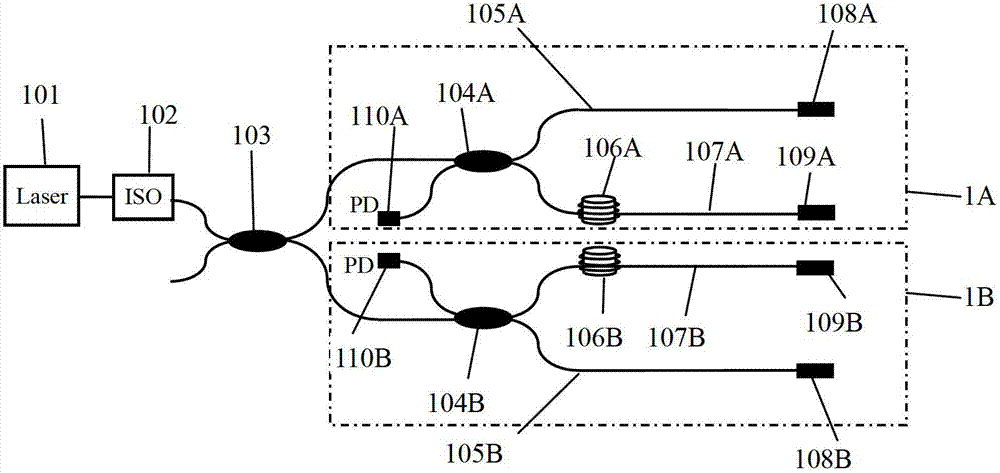 Ultra-short base line differential plate type optical fiber displacement sensor and optical fiber strain gauge