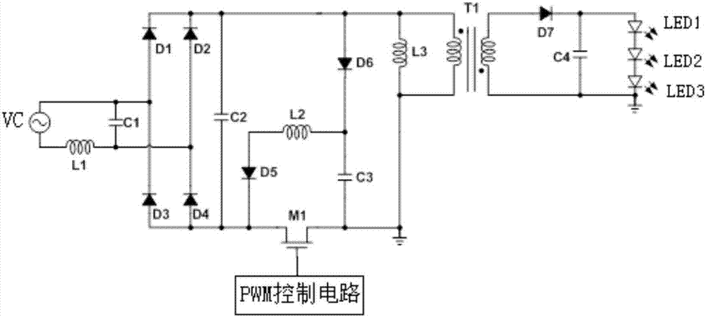 Drive circuit with power factor correction used for LED street lamp
