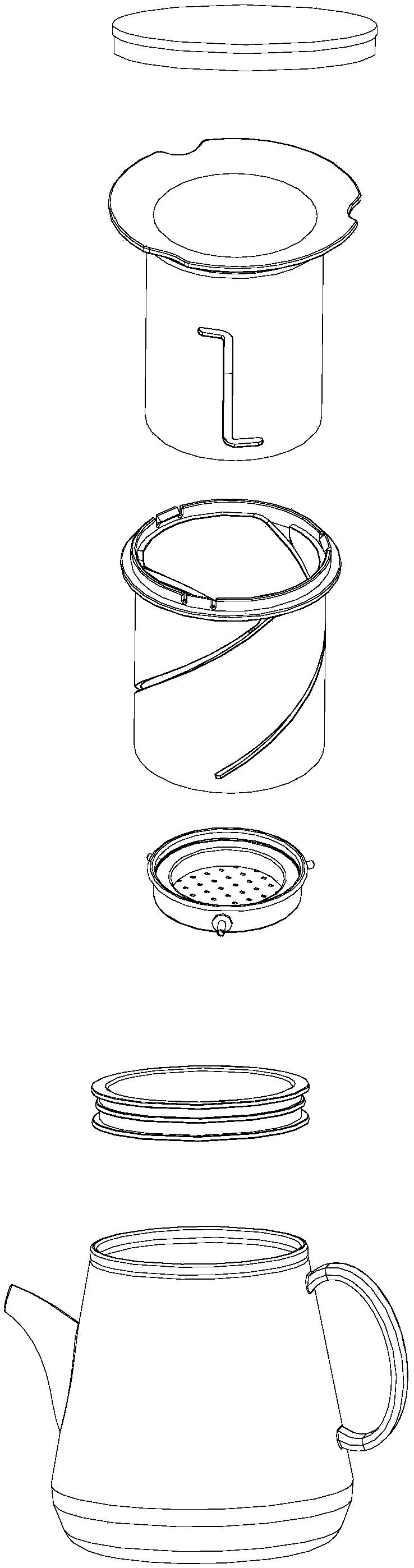Rotary lifting type assembly and application thereof