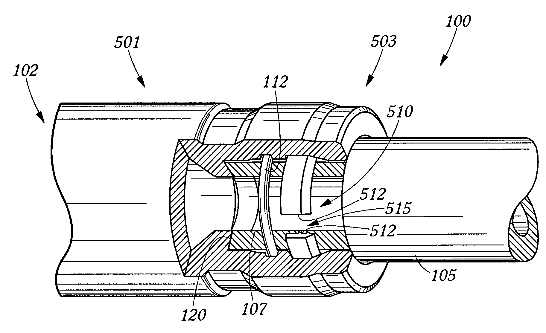 Crimped/swaged-on tubing termination apparatus, systems and methods