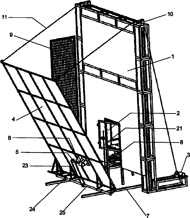 Simulation experiment device of fire disaster on external wall face of urban building