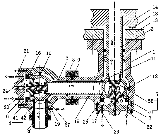 Steam turbine high-pressure main steam regulating valve bank