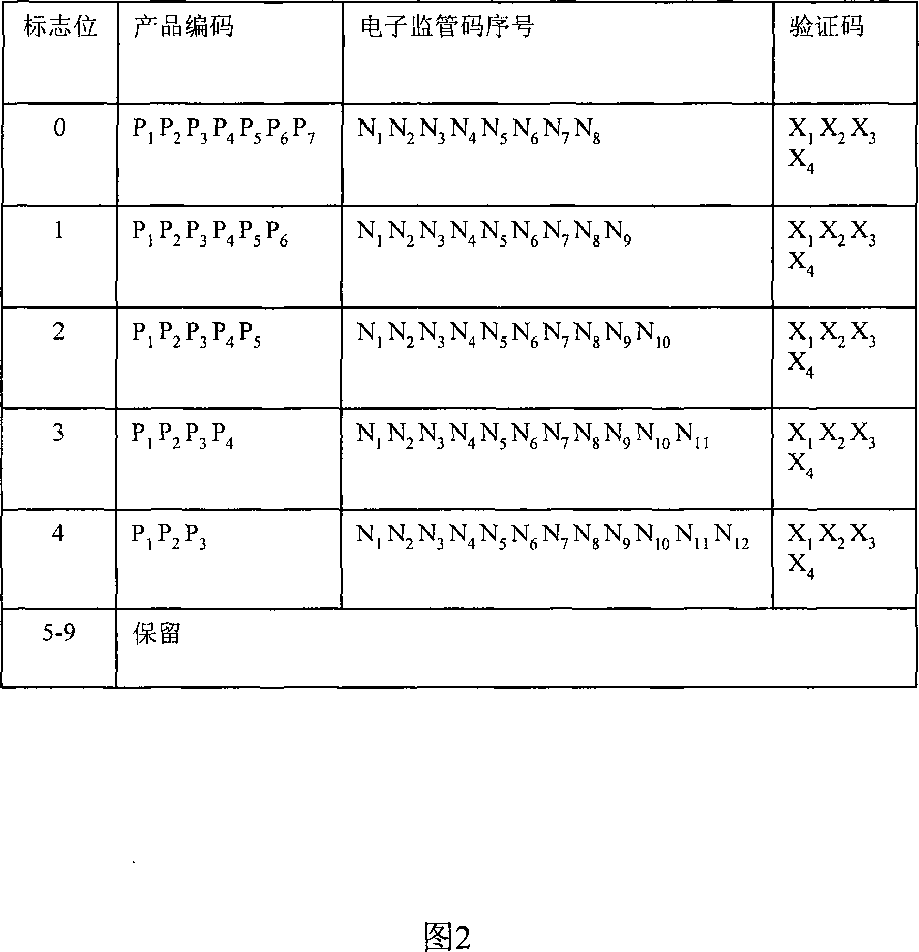 Electronic monitoring code system