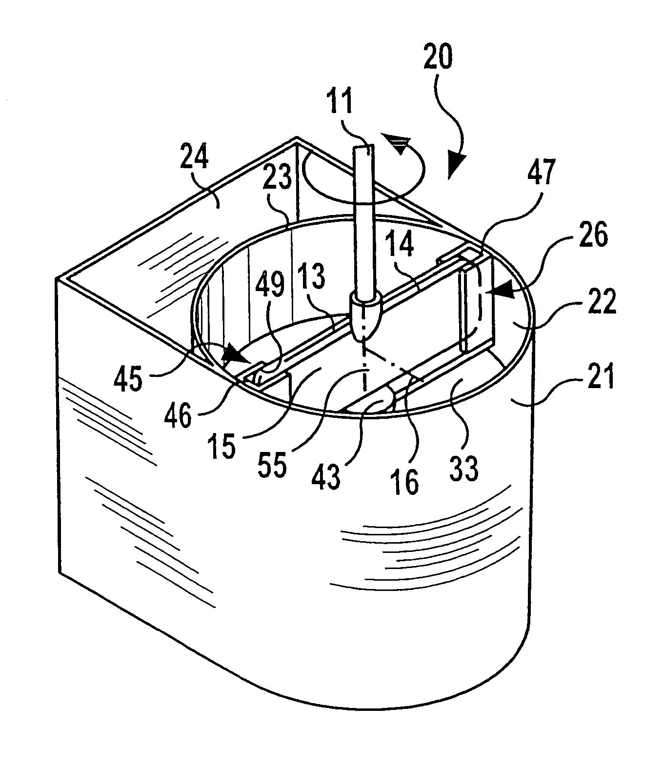 Device for expelling liquid from a wiping element
