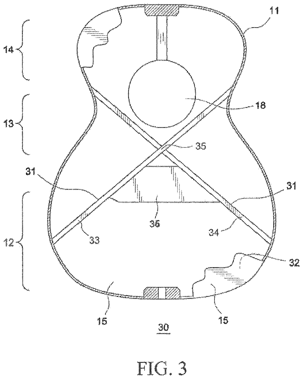 Percussion instrument with a plurality of sound zones